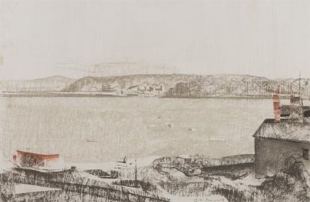 Pietro Annigoni Milano 1910 Firenze 1988 Conway Valley , Tecnica mista su...