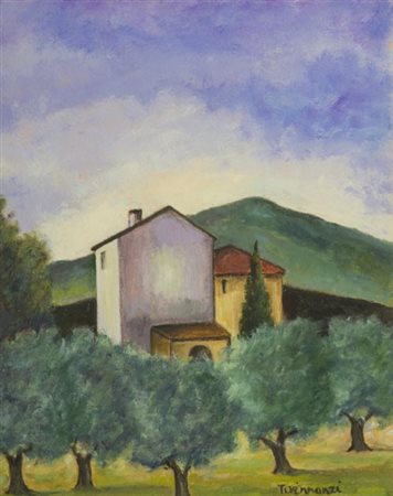 Dario Galimberti 1881 1966 Piazza delle Erbe , Olio su tela, cm. 40x50...