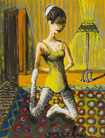 Sergio Vacchi Castenaso di Bologna 1925 Siena 2016 Il salto 1992, Olio su...