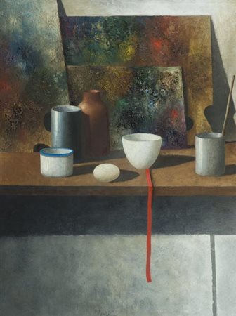 Marcello Scuffi Tizzana (Pt) 1948 Senza titolo 1990, Olio su tavola, cm....