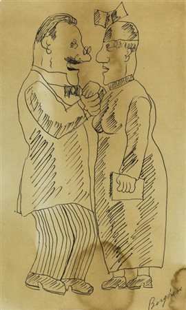 Franz Borghese Roma 1941 Roma 2005 Il Baciamano 2000, China su carta, cm....