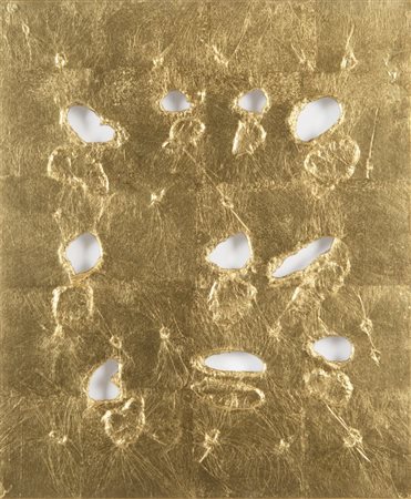 NOBUO SEKINE (GRUPPO MONO-HA) (1942-) G8-80 Dialog with Earth 1988foglia oro...