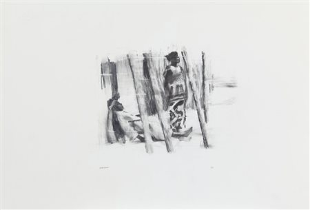 DANIELE GALLIANO (1961-) Senegal 1993matita su carta cm 33,5x48firmato in...