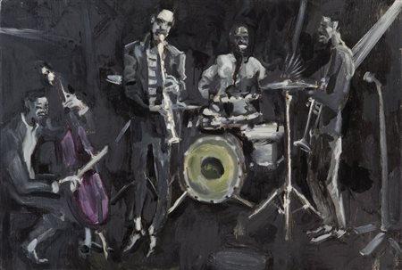 ALESSANDRO BAZAN (1966-) Sadness 2007olio su tela cm 50x75firmato, datato e...