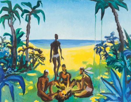 ALESSANDRO BAZAN (1966-) Il Rito 1995acrilico su tela cm 70x90firmato, datato...