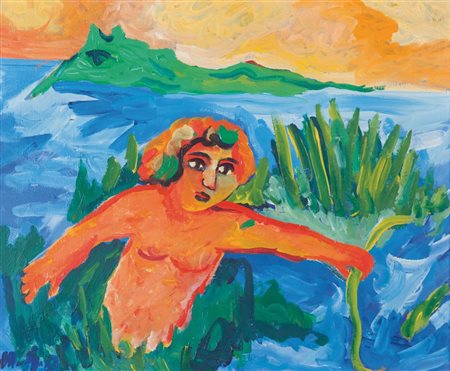 MIMMO GERMANA' (1944-1992) Marino 1987olio su tela cm 50x60firmato e datato...