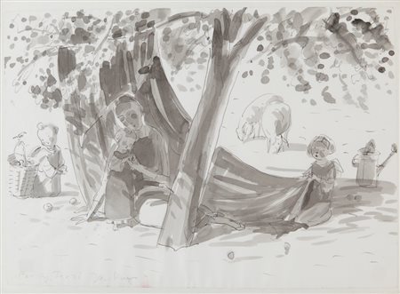 JAN KNAP (1949-) Senza titolo 2002china e acquerello su carta cm 41x59firmato...