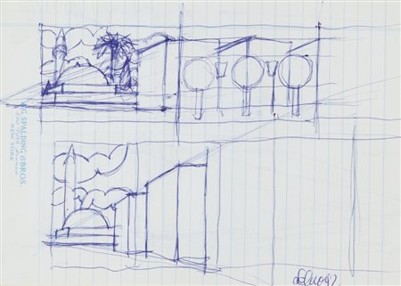 SALVO (1947-2015) Senza titolo 1992biro su carta fronte/retro cm...