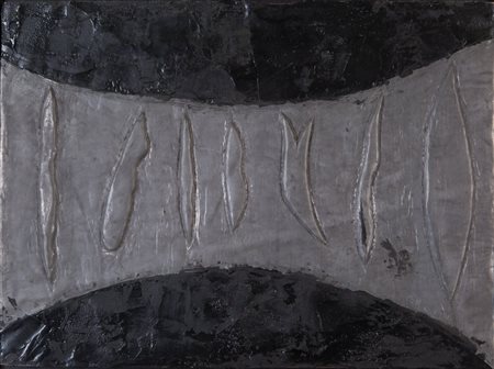 NUNZIO (1954-) Combustione 1985legno e metallo su tavola cm 40x53firmato e...