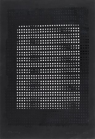 ALBERTO BIASI (1937-) Trama 1960collage su carta fustellata in b/n cm...