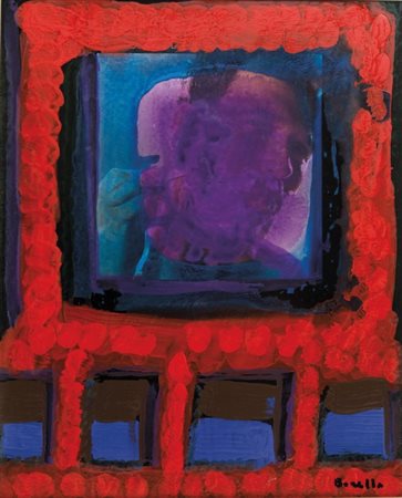 ROCCO BORELLA (1920-1994) Senza titolotecnica mista su tavola cm 50x40firmato...