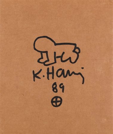 KEITH HARING (1958-1990) Senza titolo 1989inchiostro su cartone cm...