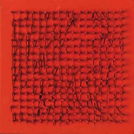 BERNARD AUBERTIN (1934-2015) Tableau clous 1970chiodi su tavola cm...