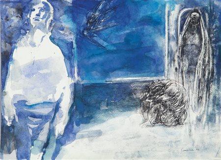 PIERO GUCCIONE (1935-) Senza titolo 1962tecnica mista su carta cm...