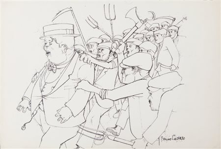 BRUNO CARUSO (1927-) Lotto di otto opere7 disegni e un'incisione (dimensioni...