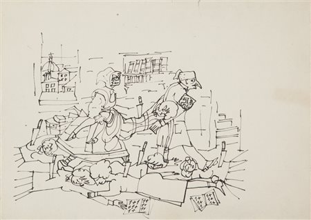 MINO MACCARI (1898-1989) Lotto di 3 opere Senza titolotecnica mista cm 25x352...