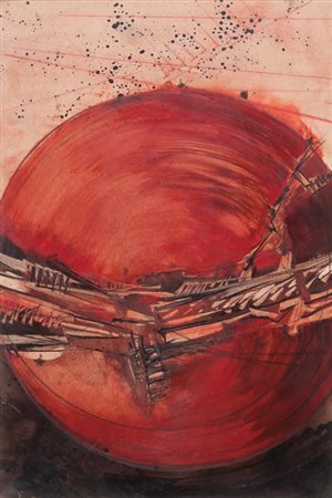 ARNALDO POMODORO (1926-) Senza titolotecnica mista su carta cm 48,5x32sul...