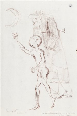 TRENTO LONGARETTI (1916-) Senza titolo 1971carboncino su carta cm...