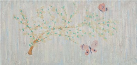 ADRIANO SPILIMBERGO (1908-1975) Farfalle 1958olio su tavola cm 31x64firmato...