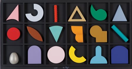 LUCIO DEL PEZZO (1933-) Senza titololegni sagomati e colorati cm...