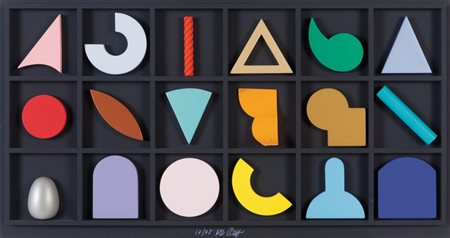 LUCIO DEL PEZZO (1933-) Senza titololegni sagomati e colorati cm...