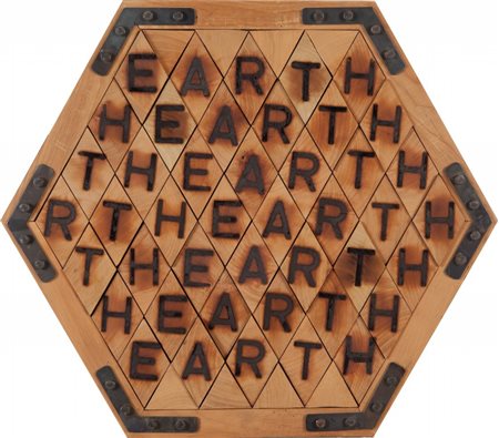 JOE TILSON (1928-) Eartheart 1987legno cm 50x57esemplare 19/50firmato e...