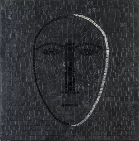 MIMMO PALADINO (1948-) Volto tecnica mista su tavola cm 30x30esemplare...