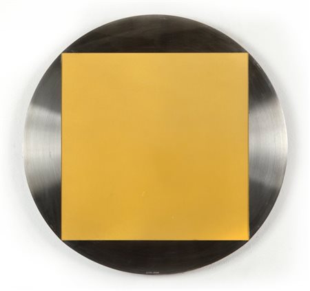 GETULIO ALVIANI (1939-) Senza titoloalluminio su tavola diam cm 49 (in teca...