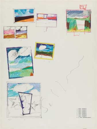 MARIO SCHIFANO (1934-1998) Veduta interrotta litografia cm 74x55esemplare...