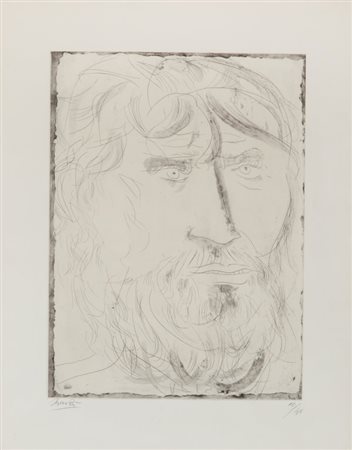 GIACOMO MANZU' (1908-1991) Ulisse acquaforte su carta cm 87x68esemplare...