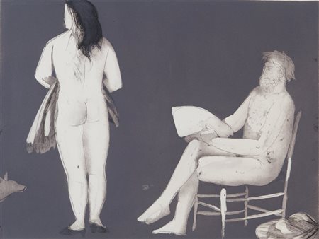 GIACOMO MANZU' (1908-1991) Pittore e modellaacquatinta su carta cm...