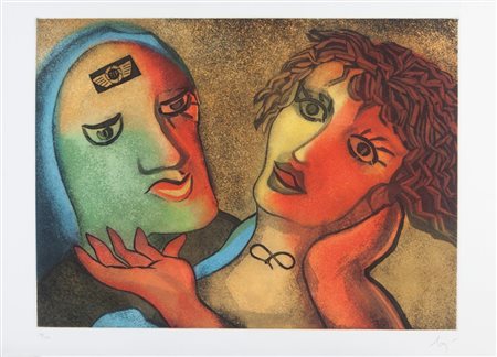 ENRICO BAJ (1924-2003) Senza titoloacquaforte acquatinta cm 70x100esemplare...