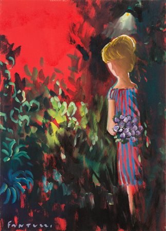 ELIANO FANTUZZI (Attr.le) (Modena 1909 - Verona 1987) OLIO su tela "figura...