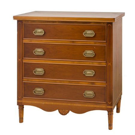 CASSETTONE stile Liberty a quattro cassetti in noce. Inghilterra XX secolo...