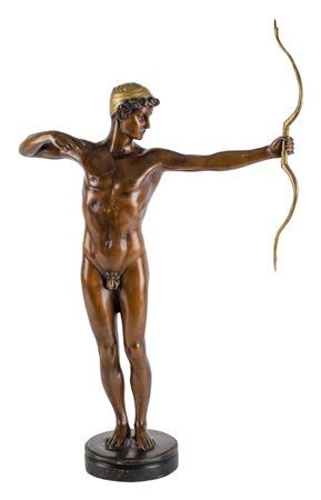 SCULTURA in bronzo, fusione a cera persa raffigurante "nudo maschile con...