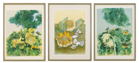 CAZZANIGA (Monza 1930) TRE LITOGRAFIE "soggetti vari", esemplare 43/75....