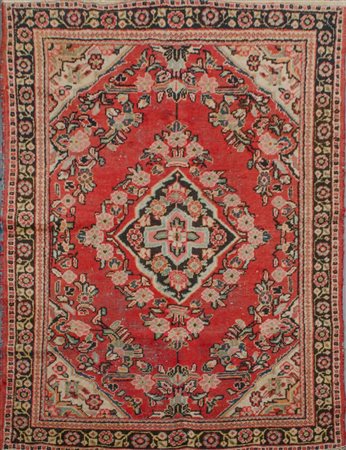 TAPPETO Mahal, trama e ordito in cotone, vello in lana. Persia XX secolo...