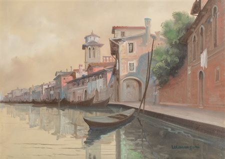MARCO MARANGONI OLIO su tela "Venezia". XX secolo Misure: cm 50 x 70