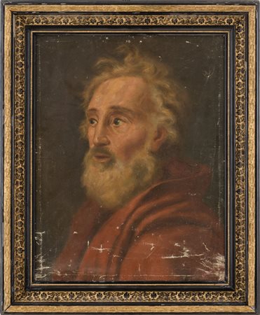 OLIO su tela "mezzobusto maschile". Italia primi '800 Misure: cm 52 x 41