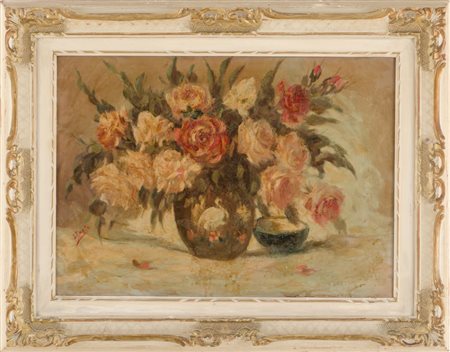 L. BRASIO OLIO su tela "natura morta" firmato in basso a sinistra. XX secolo...