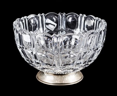 CENTROTAVOLA in cristallo con base in argento. Spagna primi '900 Misure:...