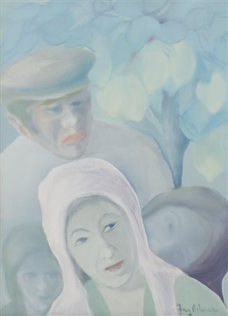 FRANZ ORLANDO OLIO su tela "contadini siciliani" firmato in basso a destra e...