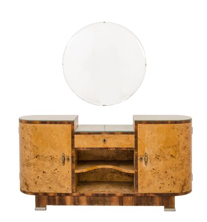 TOLETTA deco' in radica di tuja e palissandro. Italia prima meta' '900...