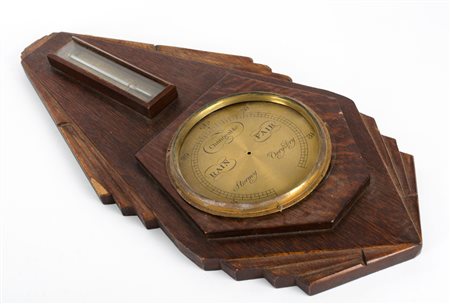 BAROMETRO deco' in rovere. Primi '900 Misure: cm 63 x 28