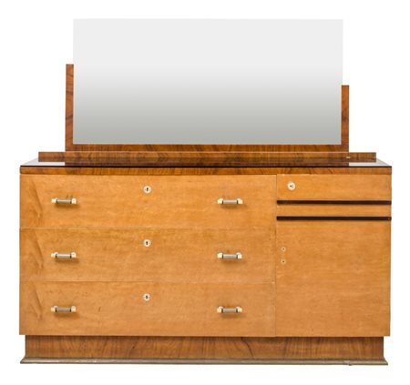 CASSETTONE deco' in radica di tuja e radica di noce. Sicilia I meta' '900...