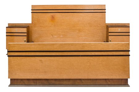 LETTO deco' in radica di tuja. Sicilia I meta' '900 Misure: cm 296 x 202 x h 116