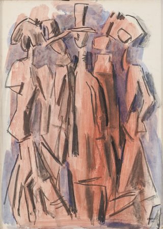 ALFONSO AMORELLI (Sambuca Zabut (AG) 1898 - Palermo 1969) ACQUARELLO su carta...