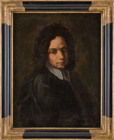 OLIO su tela "ritratto di gentiluomo" entro cornice coeva. Italia XVIII...