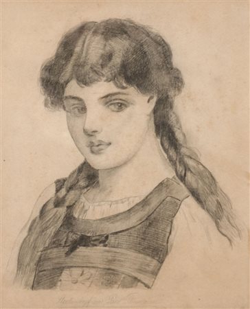 FRIEDRICH PAUL THUMANN (1834 - 1908) DISEGNO su carta "figura femminile"....