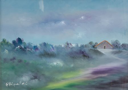 FITTIPALDI OLIO su tela "paesaggio", firmato in basso a sinistra. XX secolo...